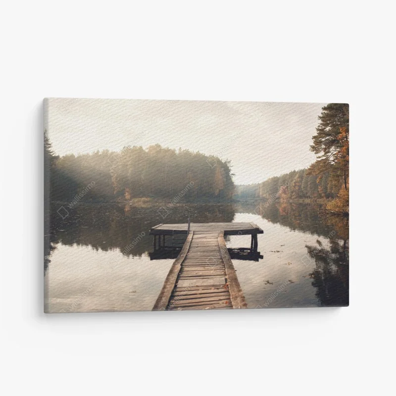 Quadro su tela il respiro d'autunno sul molo