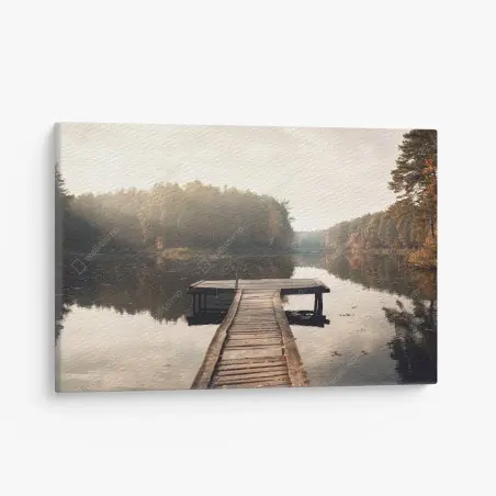 Quadro su tela il respiro d'autunno sul molo • Wallissimo®