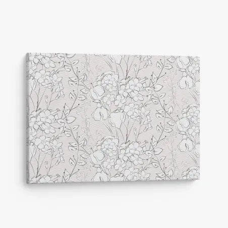 Quadro su tela motivo floreale delicato su sfondo rosa • Wallissimo®