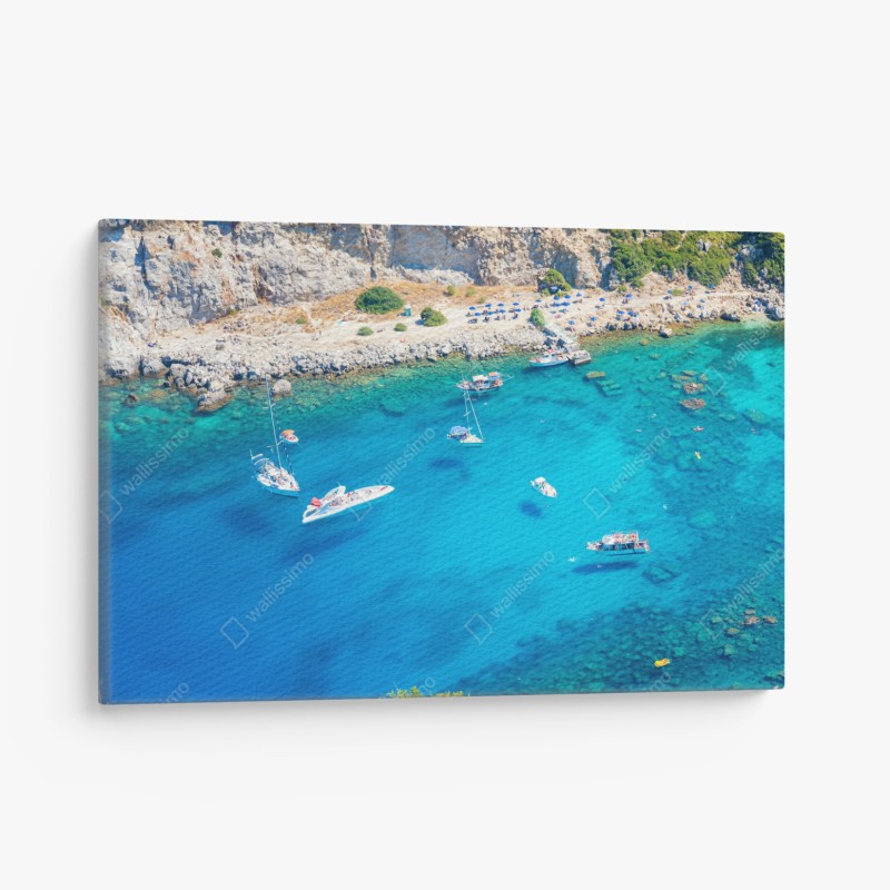 Quadro su tela panorama aereo della baia di Anthony Quinn a Rodi