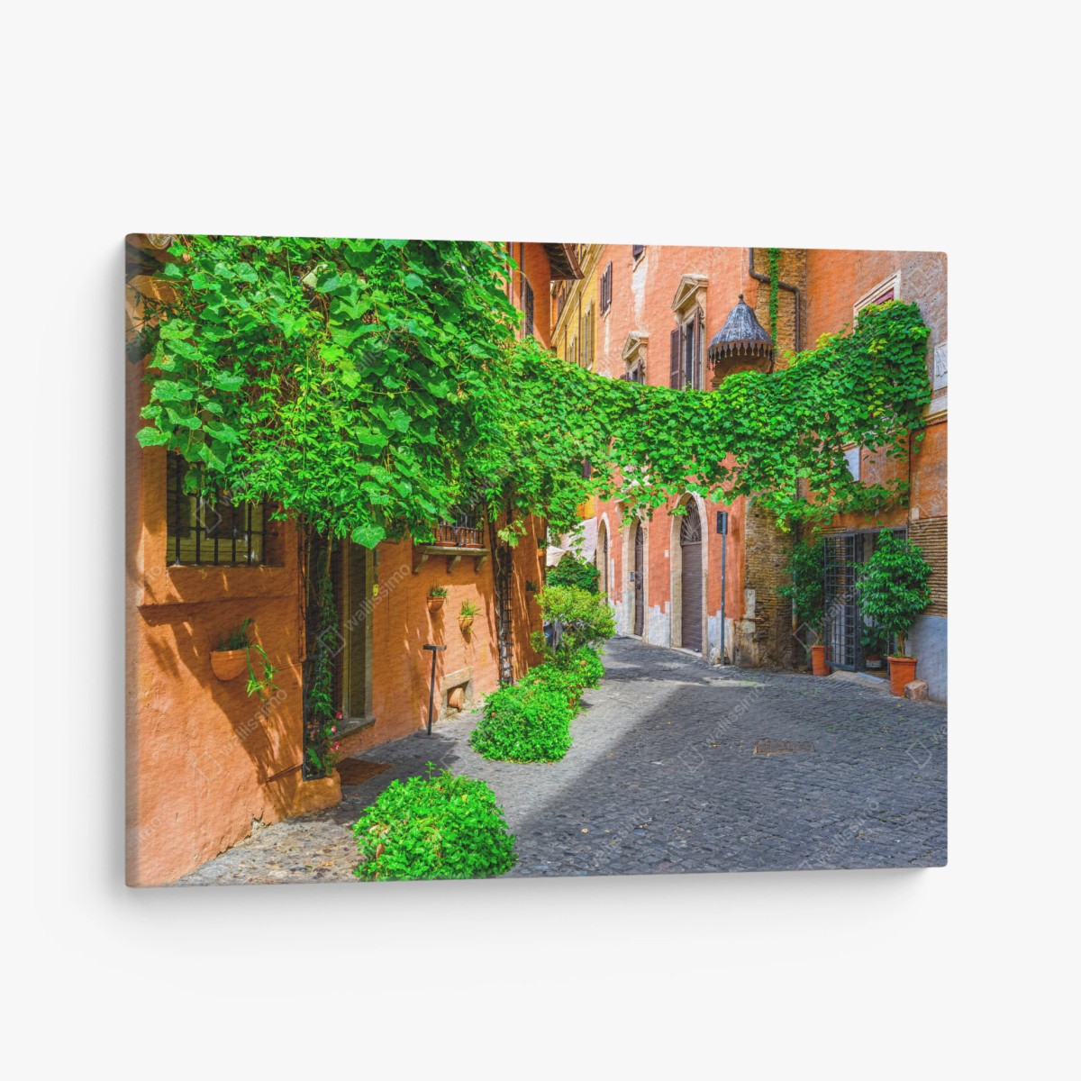 Quadro su tela angolo fiorito a Trastevere • Wallissimo®