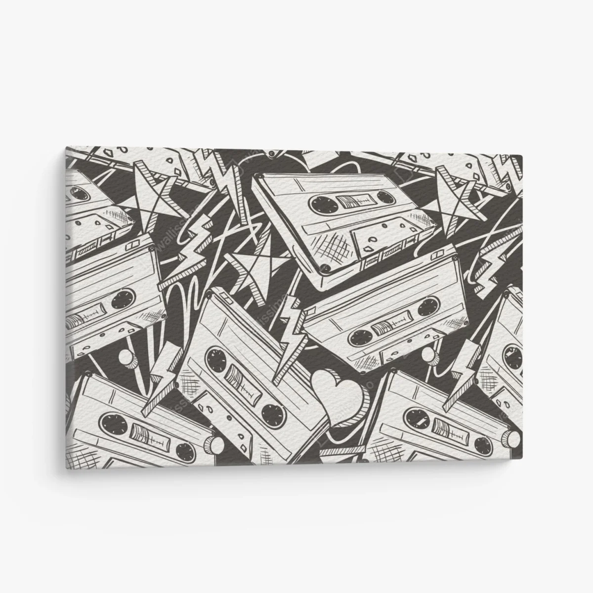 Quadro su tela motivo vintage di cassette audio • Wallissimo® Quadro su tela motivo vintage di cassette audio • Wallissimo®