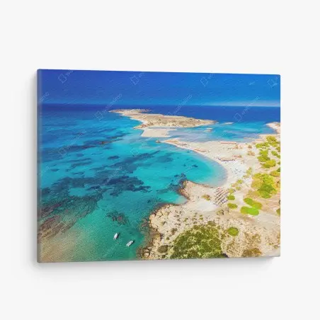 Quadro su tela oasi turchese Elafonissi, Creta • Wallissimo®