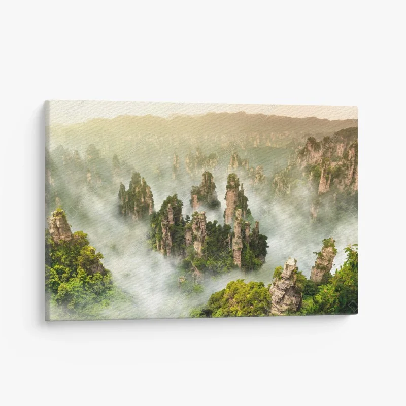 Quadro su tela panorama mistico dei pinnacoli di Zhangjiajie