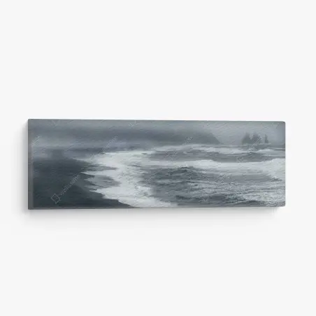 Quadro su tela alba tempestosa sulla spiaggia vulcanica d'Islanda • Wallissimo®
