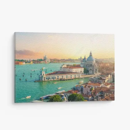 Quadro su tela vista panoramica al tramonto su Venezia • Wallissimo®