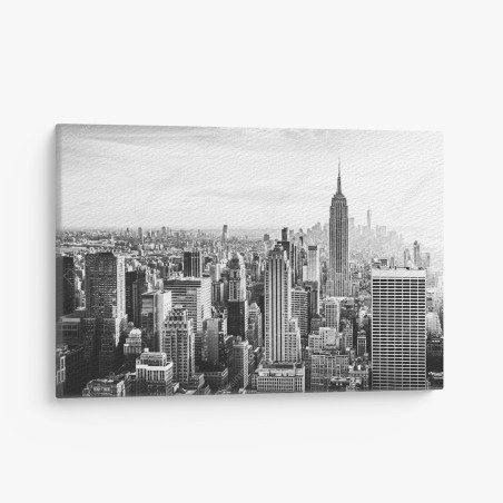 Quadro su tela panorama urbano di New York in bianco e nero • Wallissimo®