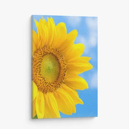 Quadro su tela girasole brillante su cielo azzurro • Wallissimo®