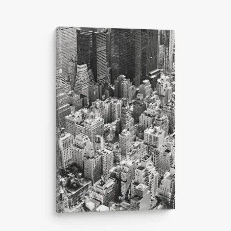 Quadro su tela panorama aereo di Manhattan in bianco e nero • Wallissimo®