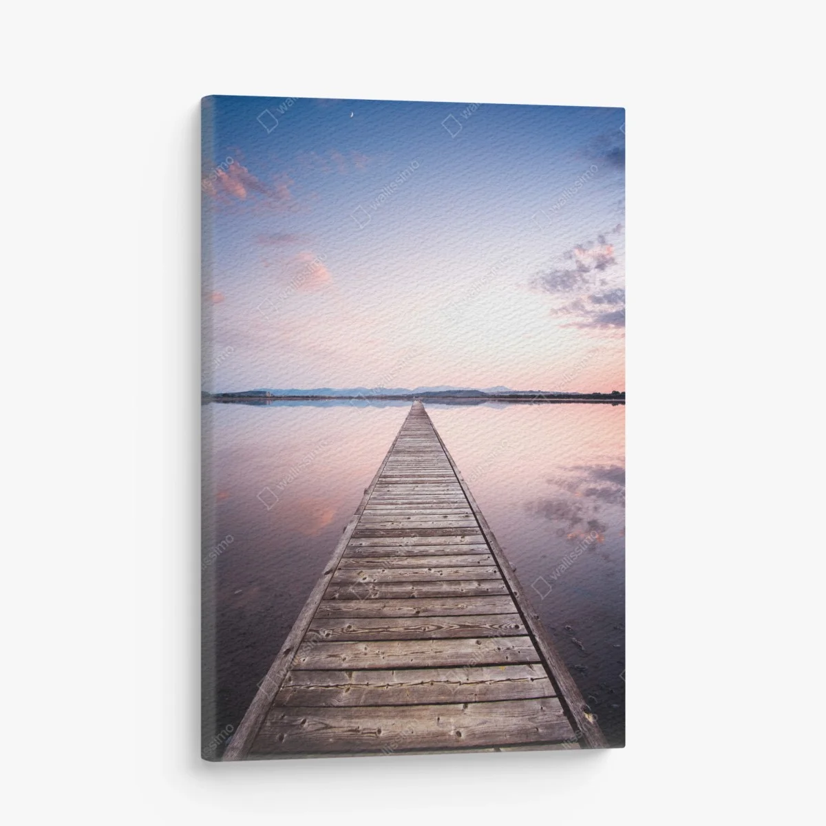 Quadro su tela pontile al tramonto: vista prospettica sul lago • Wallissimo® Quadro su tela pontile al tramonto: vista prospettica sul lago • Wallissimo®