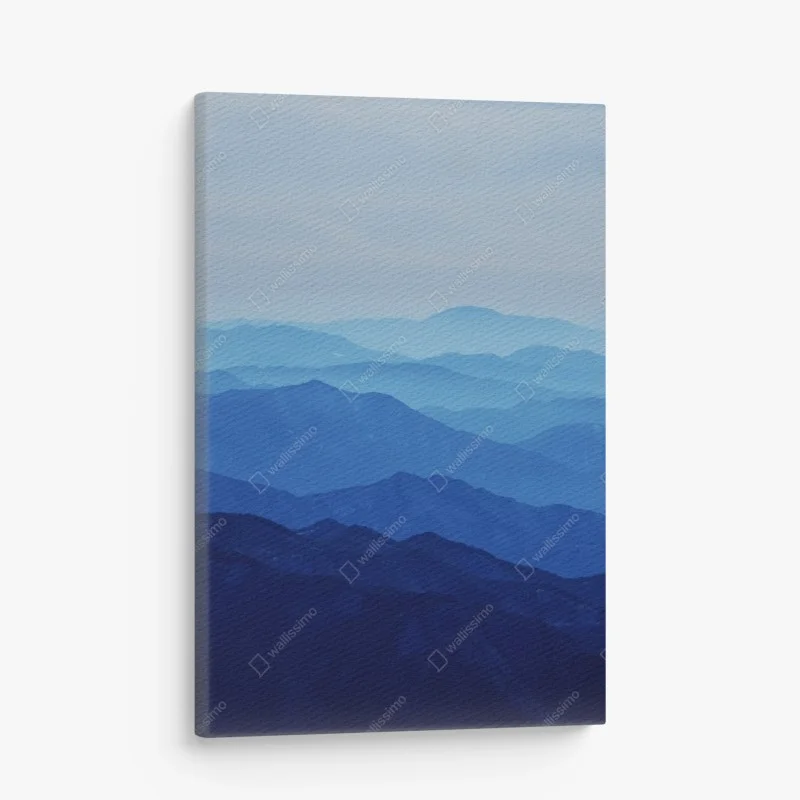 Quadro su tela orizzonte di montagne blu sfumate