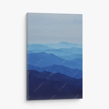 Quadro su tela orizzonte di montagne blu sfumate • Wallissimo®