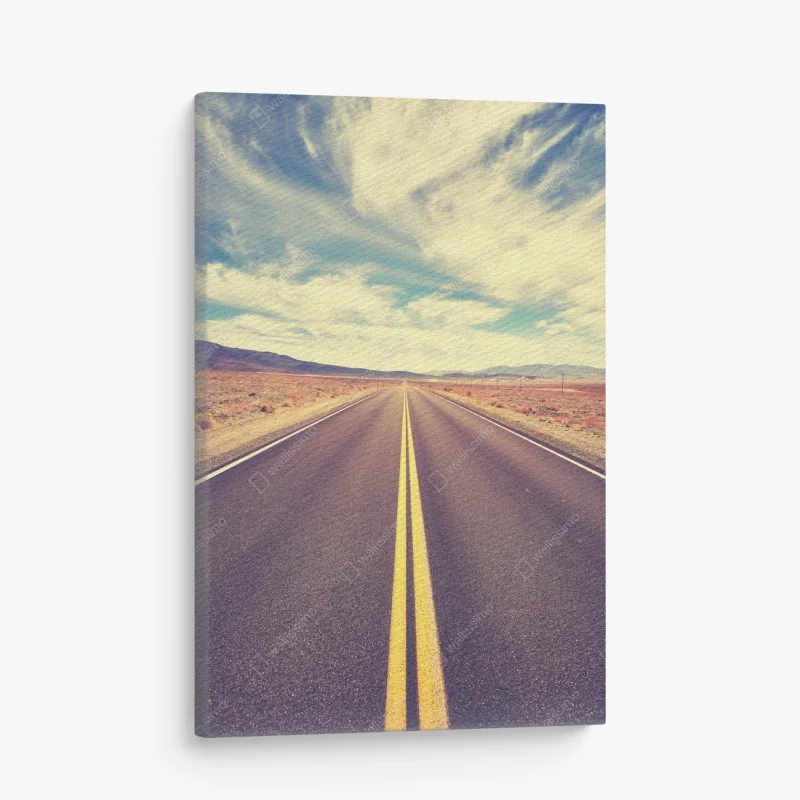 Quadro su tela strada infinita nel deserto della Valle della Morte, California