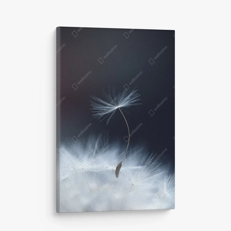 Quadro su tela soffione sospeso su sfondo blu