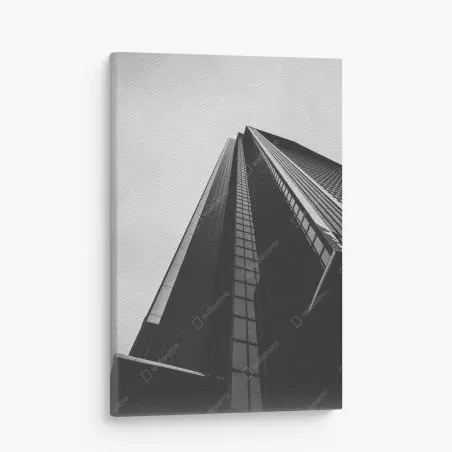 Quadro su tela prospettiva verticale di un grattacielo moderno • Wallissimo®