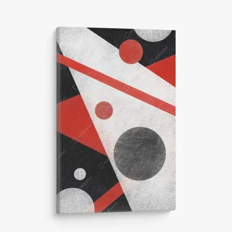 Quadro su tela composizione geometrica astratta rossa e nera • Wallissimo®
