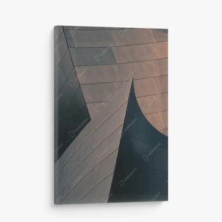 Quadro su tela curve e superfici metalliche astratte • Wallissimo®