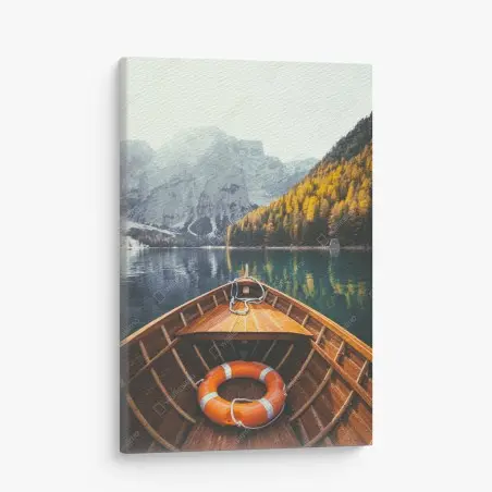 Quadro su tela serenità sul Lago di Braies • Wallissimo®