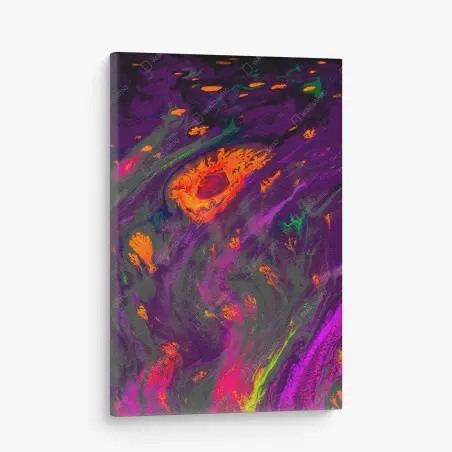 Quadro su tela marmo astratto dai colori psichedelici • Wallissimo®
