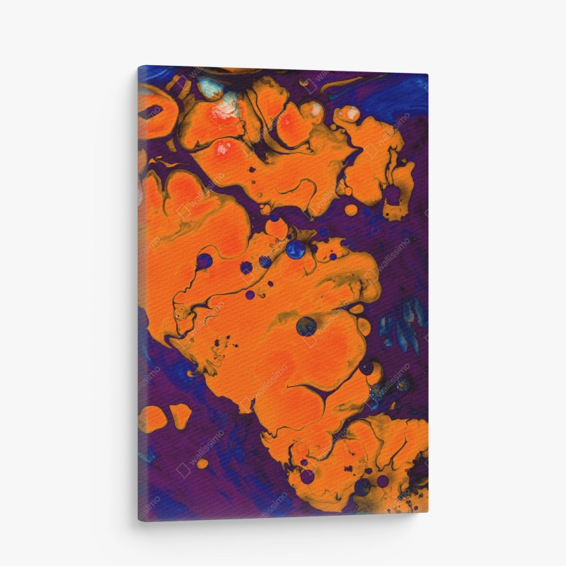 Quadro su tela esplosione arancione su sfondo viola