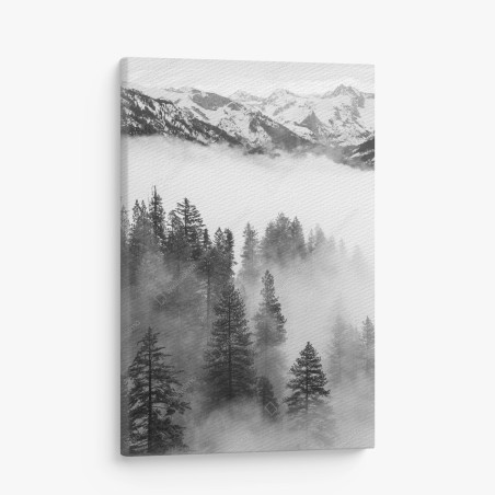 Quadro su tela nebbia tra le sequoie del Giant Forest, Sierra Nevada • Wallissimo®