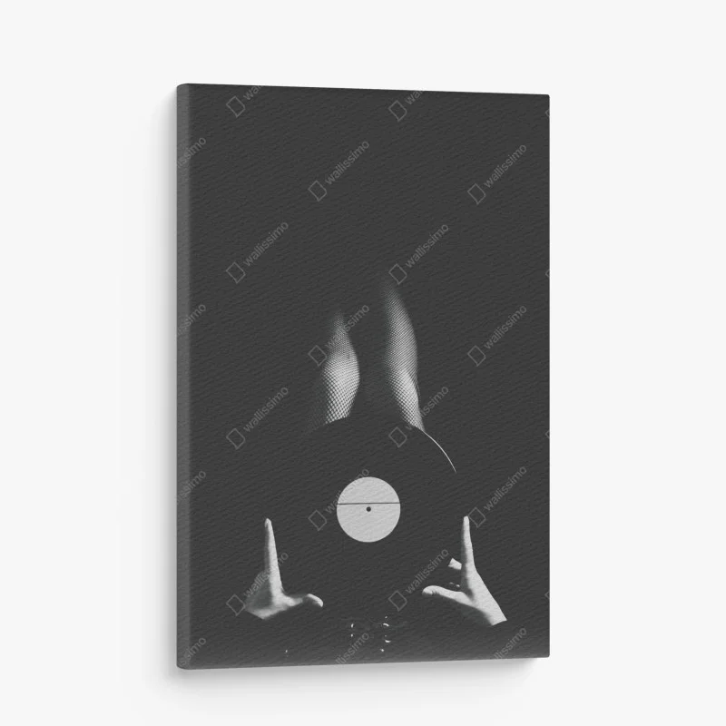 Quadro su tela sensualità sonora in bianco e nero