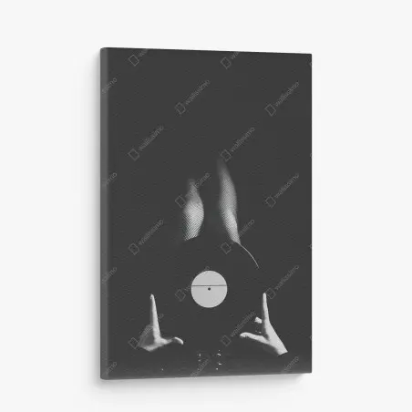 Quadro su tela sensualità sonora in bianco e nero • Wallissimo®