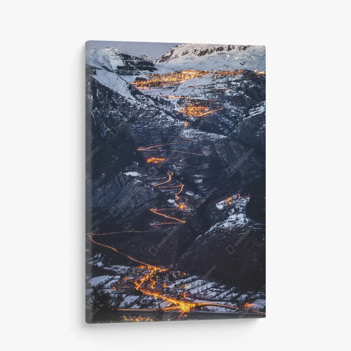 Quadro su tela notte magica sulla salita di Alpe d'Huez • Wallissimo®