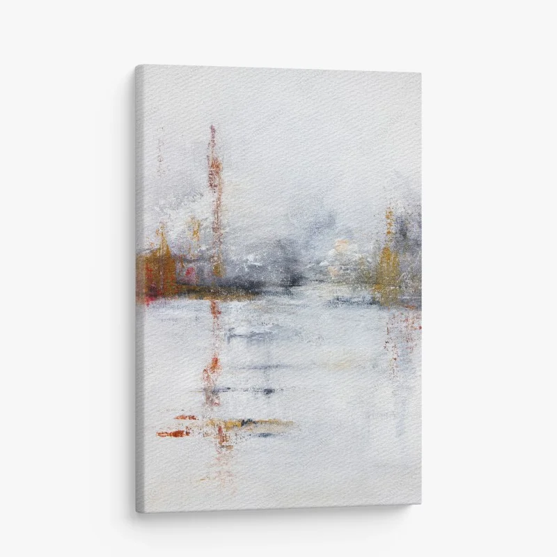 Quadro su tela orizzonti sfumati in bianco e ruggine