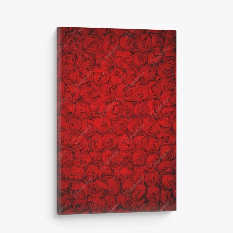 Quadro su tela mosaico di rose rosse