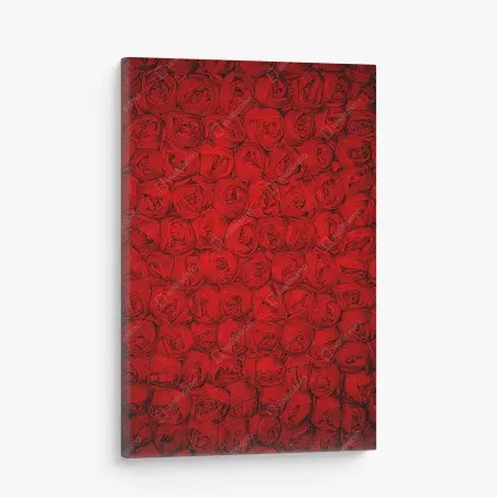 Quadro su tela mosaico di rose rosse • Wallissimo®