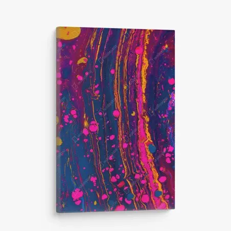 Quadro su tela marmo psichedelico fucsia su blu profondo • Wallissimo®