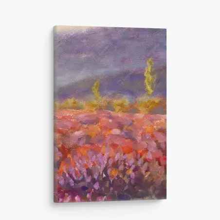 Quadro su tela campo di lavanda impressionista della Provenza • Wallissimo®