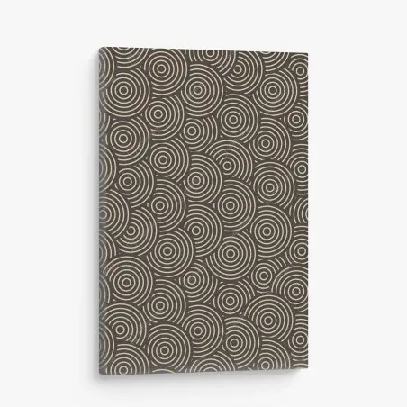 Quadro su tela motivo a cerchi concentrici beige e marrone • Wallissimo®