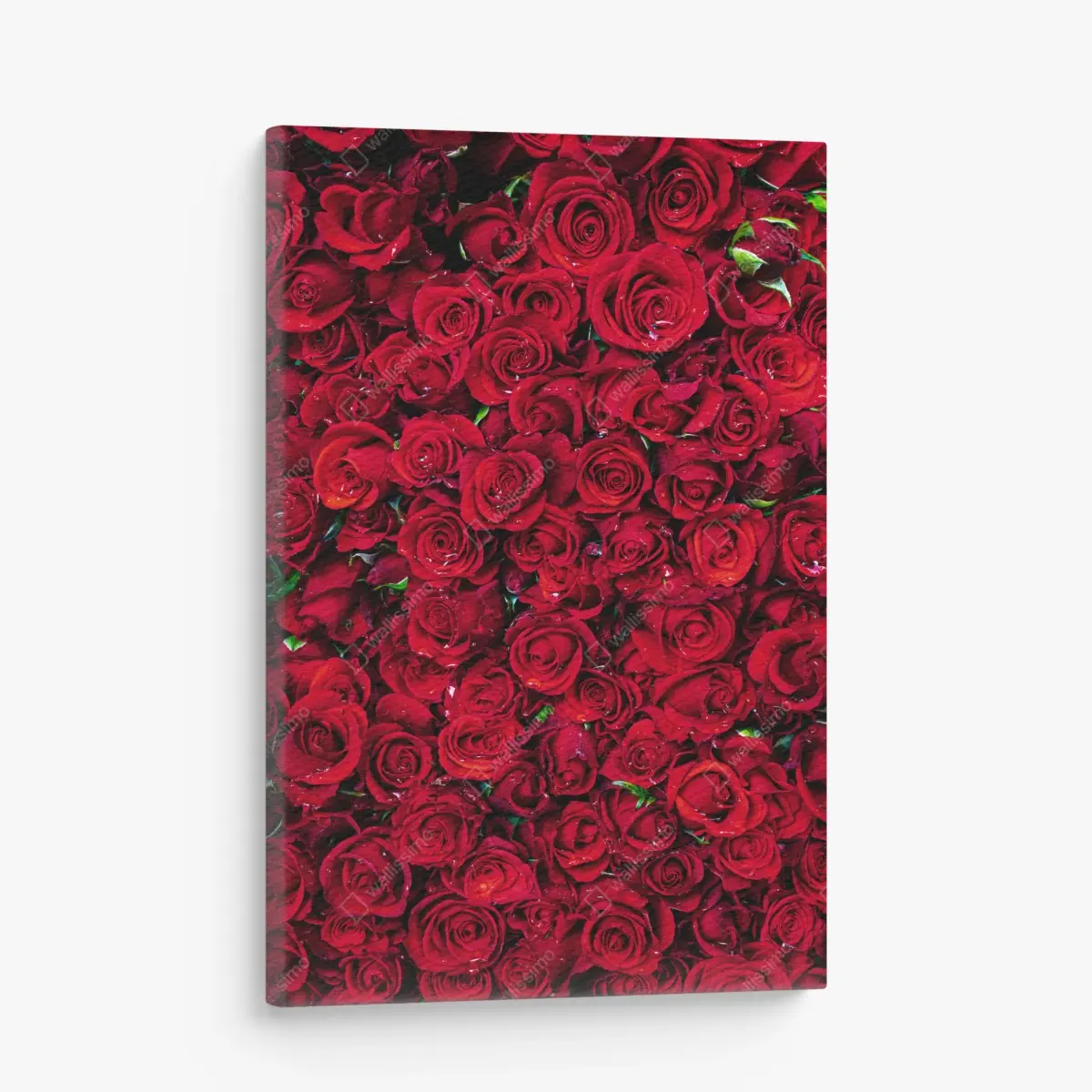 Quadro su tela mosaico di rose rosse per un'atmosfera romantica • Wallissimo®