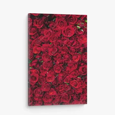 Quadro su tela mosaico di rose rosse per un'atmosfera romantica • Wallissimo®