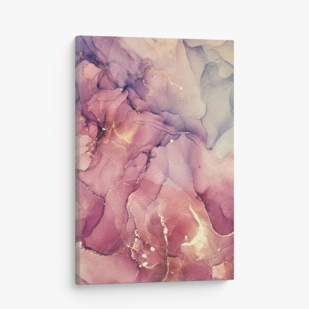 Quadro su tela marmo liquido rosa e oro • Wallissimo®