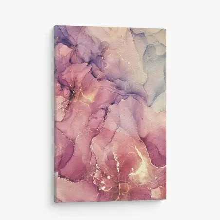 Quadro su tela marmo liquido rosa e oro • Wallissimo®
