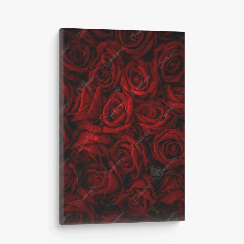 Quadro su tela mosaico di rose rosse