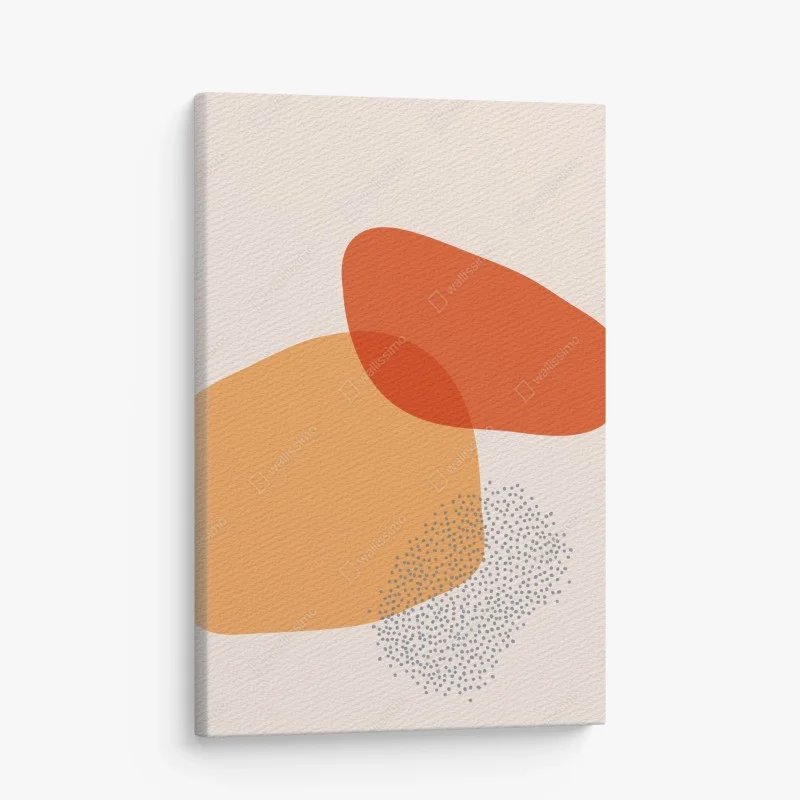 Quadro su tela composizione organica in arancio e terracotta