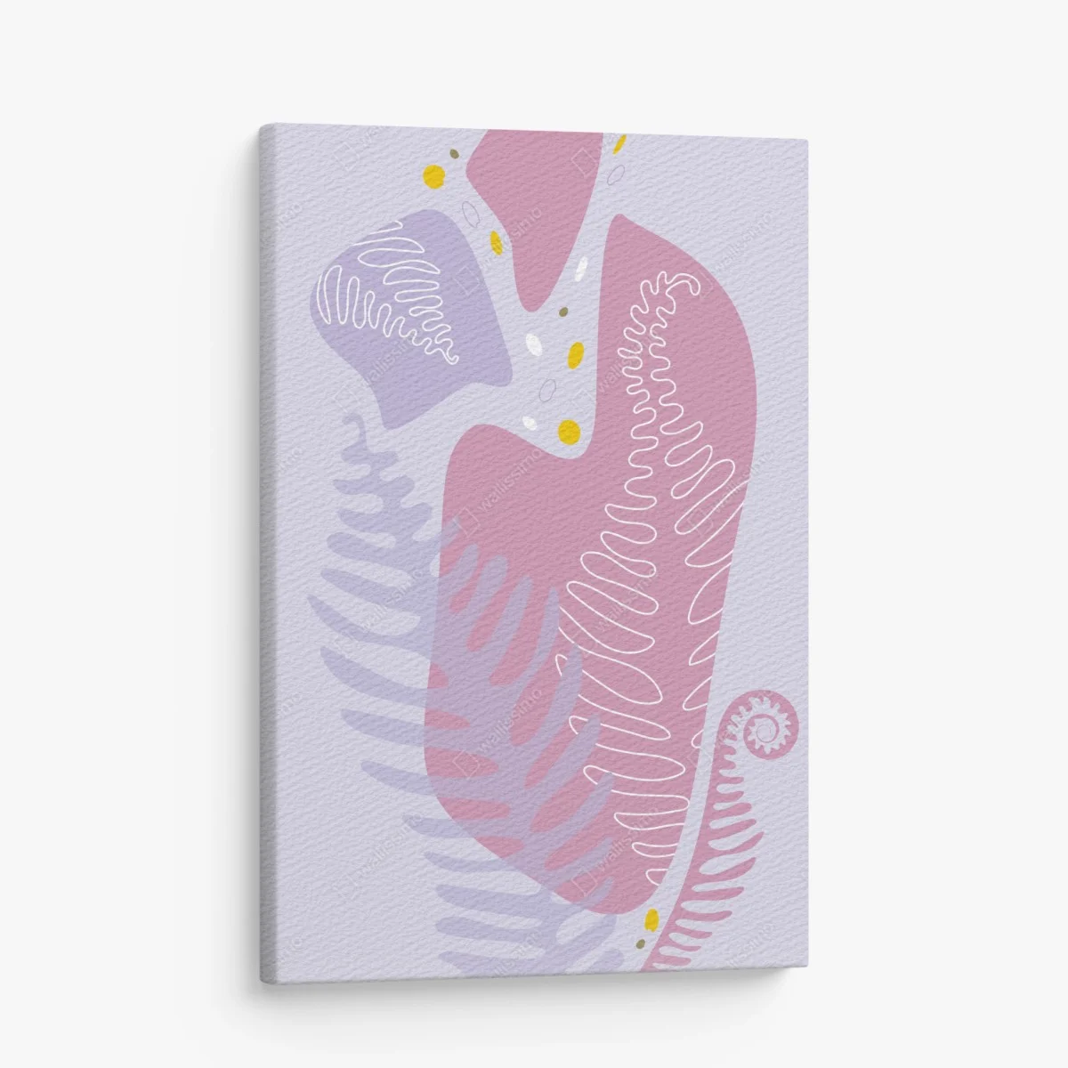 Quadro su tela fogliame astratto in toni pastello • Wallissimo® Quadro su tela fogliame astratto in toni pastello • Wallissimo®