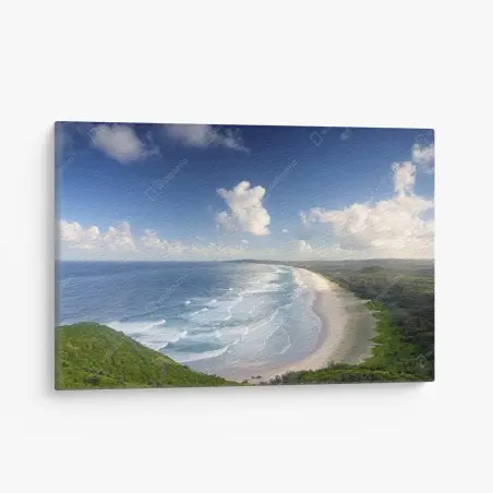 Quadro su tela panorama costiero di Byron Bay • Wallissimo®