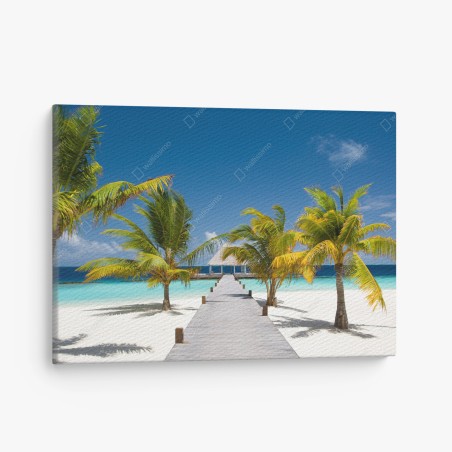 Quadro su tela passerella verso il mare turchese • Wallissimo®