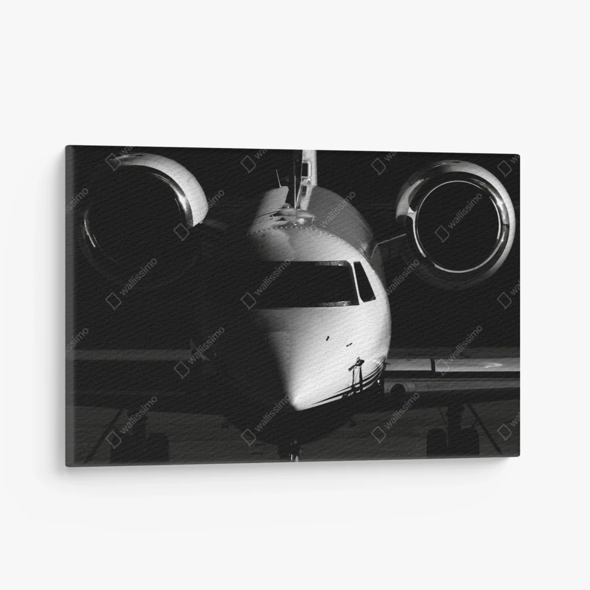 Quadro su tela jet privato in controluce - silhouette elegante • Wallissimo® Quadro su tela jet privato in controluce - silhouette elegante • Wallissimo®