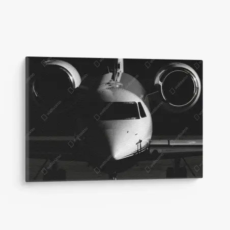 Quadro su tela jet privato in controluce - silhouette elegante • Wallissimo®