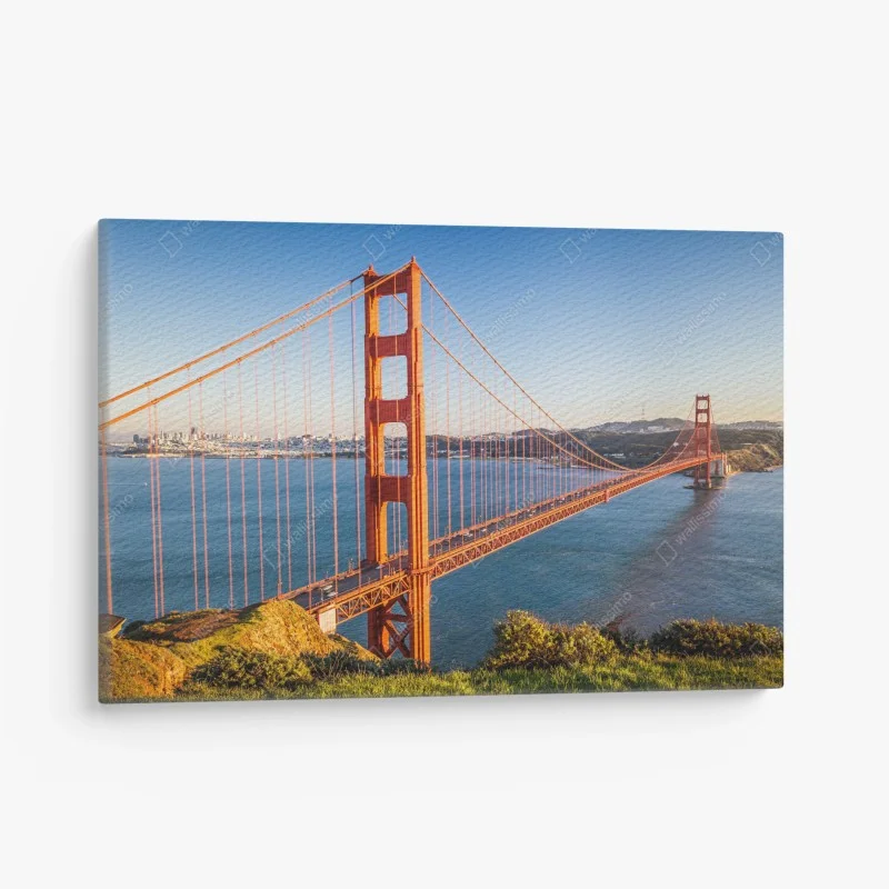 Quadro su tela paesaggio urbano con Golden Gate a San Francisco