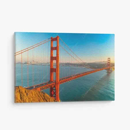 Quadro su tela tramonto sul Golden Gate a San Francisco • Wallissimo®
