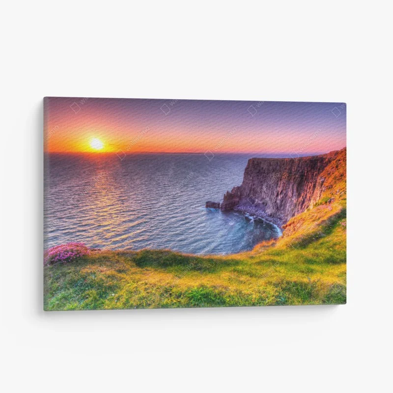 Quadro su tela tramonto sulle scogliere dorate