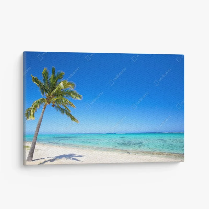 Quadro su tela oasi tropicale palma e mare turchese