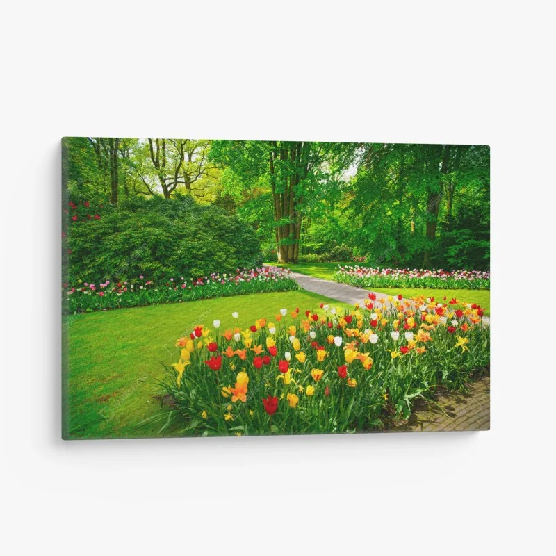 Quadro su tela paesaggio di tulipani a Keukenhof